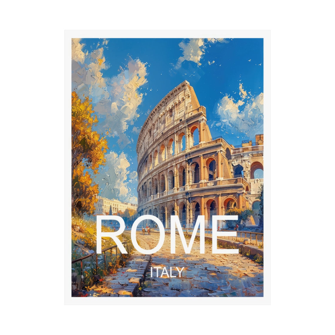 Rome Italy Colosseum Golden Light Ancient Ruins Travel Poster - Image 3