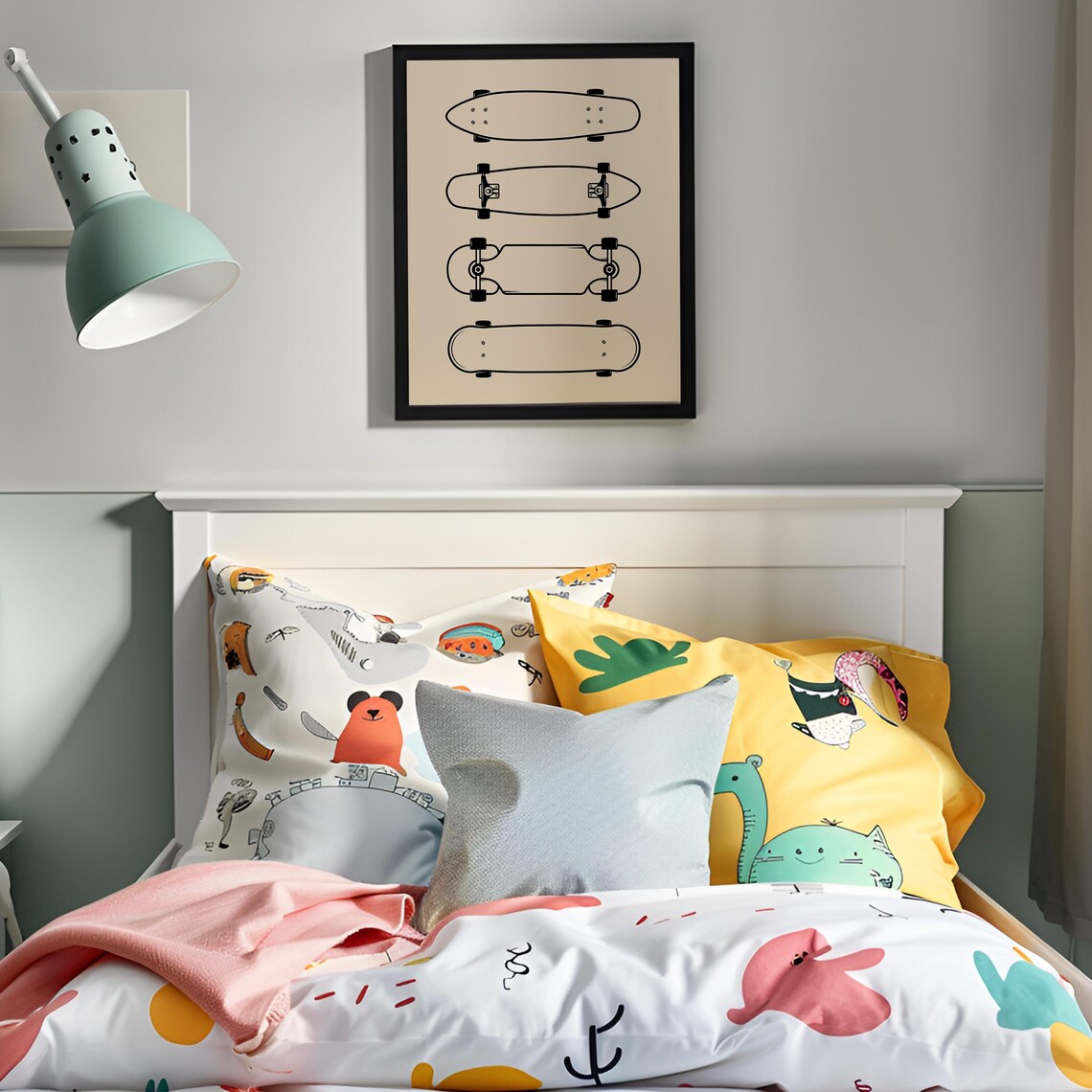 Skateboard Retro Nursery Decor Art Print - Image 4
