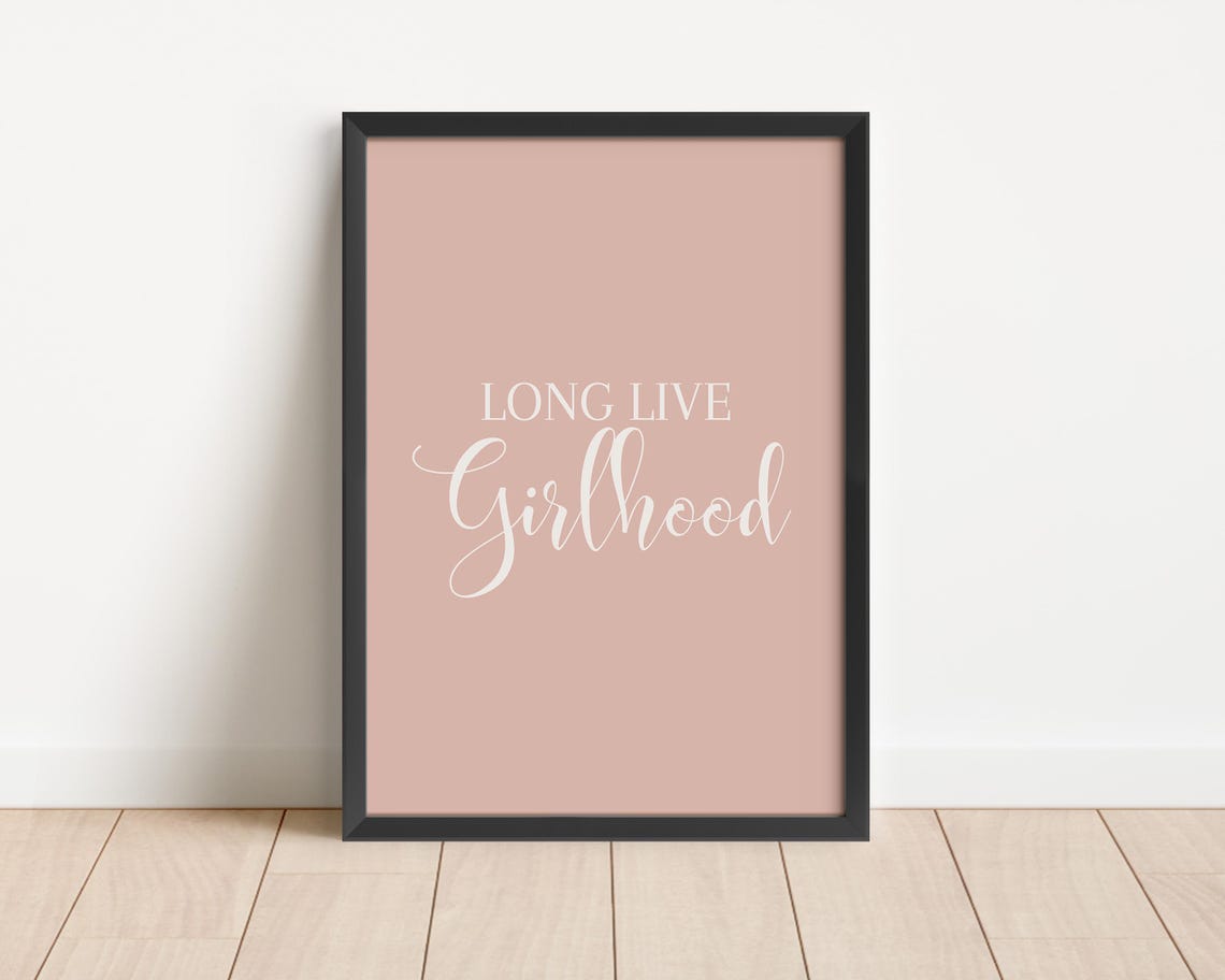 Long Live Girlhood Script Poster Dusty Pink Feminine Girls Room Decor - Image 3