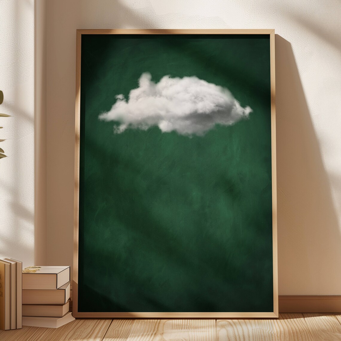 Emerald Green Cloud Abstract Art Print, Minimalist - Image 4