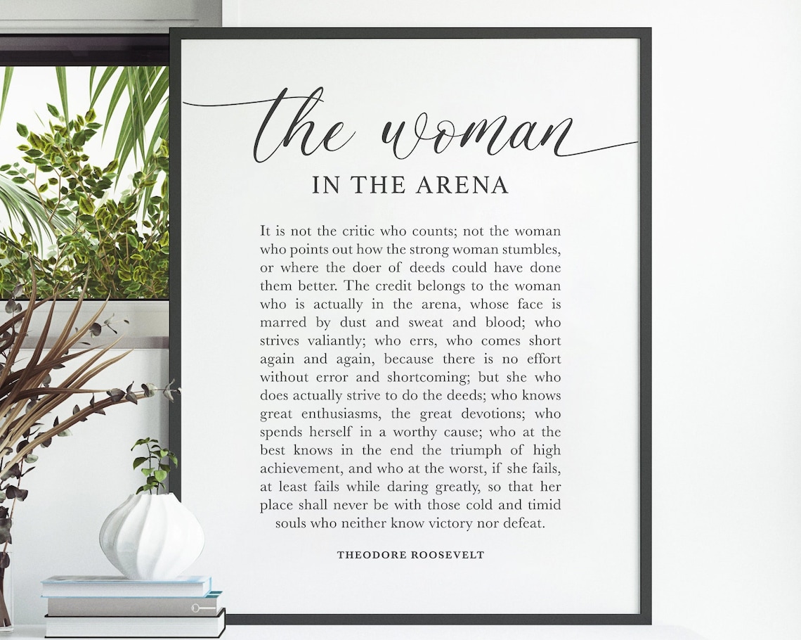 Woman In The Arena Feminist Quote Art Print - Image 4