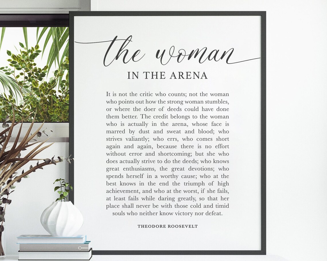 Woman In The Arena Quote Art Print, Feminist Wall Decor - Image 9