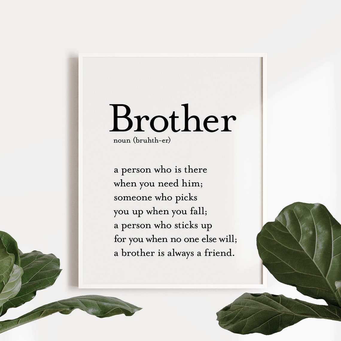 Brother Definition Dictionary Art Sentimental Sibling Gift Poster - Image 3