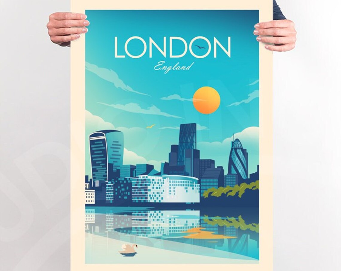 London Skyline Travel Poster, City Wall Art - Image 3