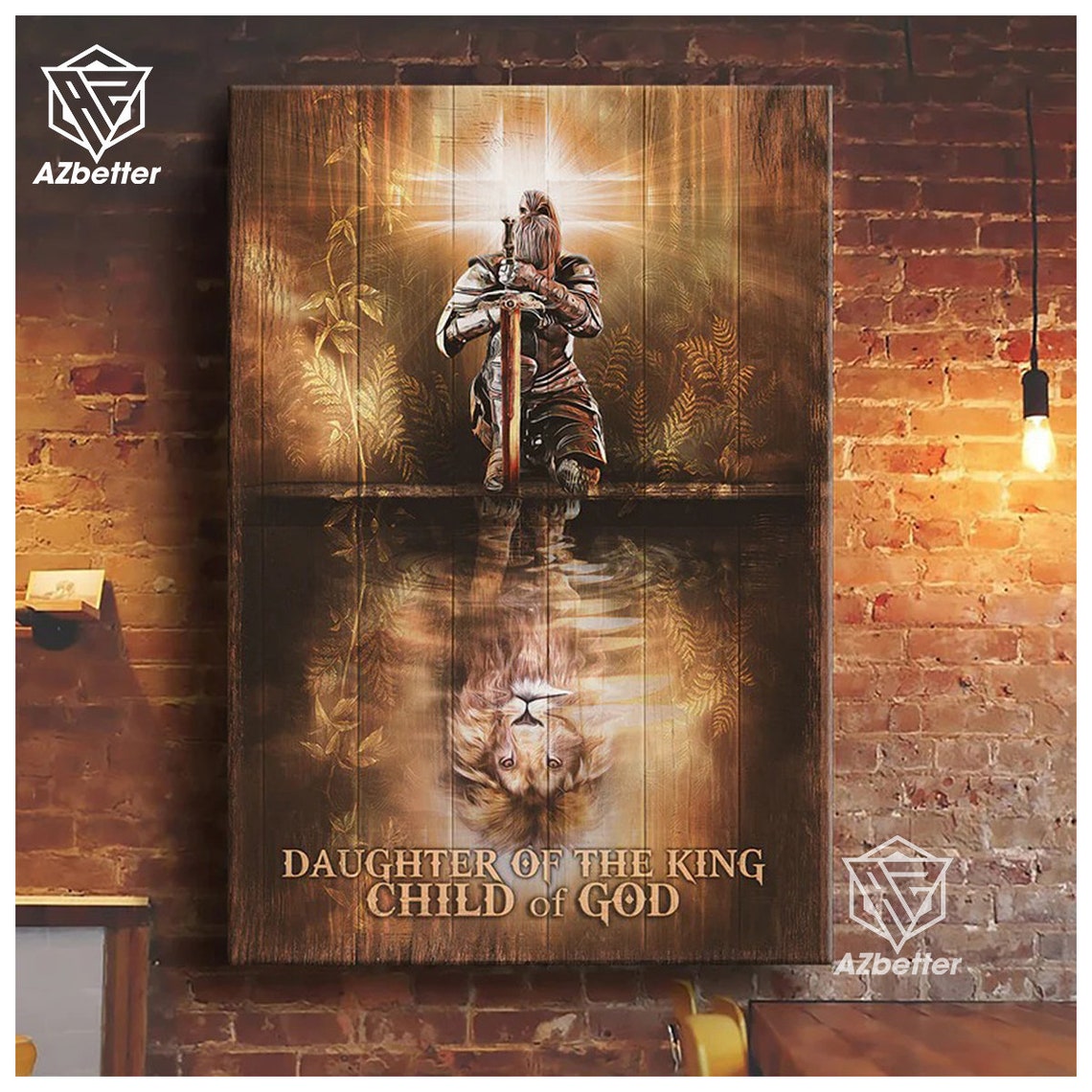 Daughter Of The King Child Of God Lion Jesus Painting God Wall Art Gift For Christian Female Warrior Of God Lion Of Judad - Image 5