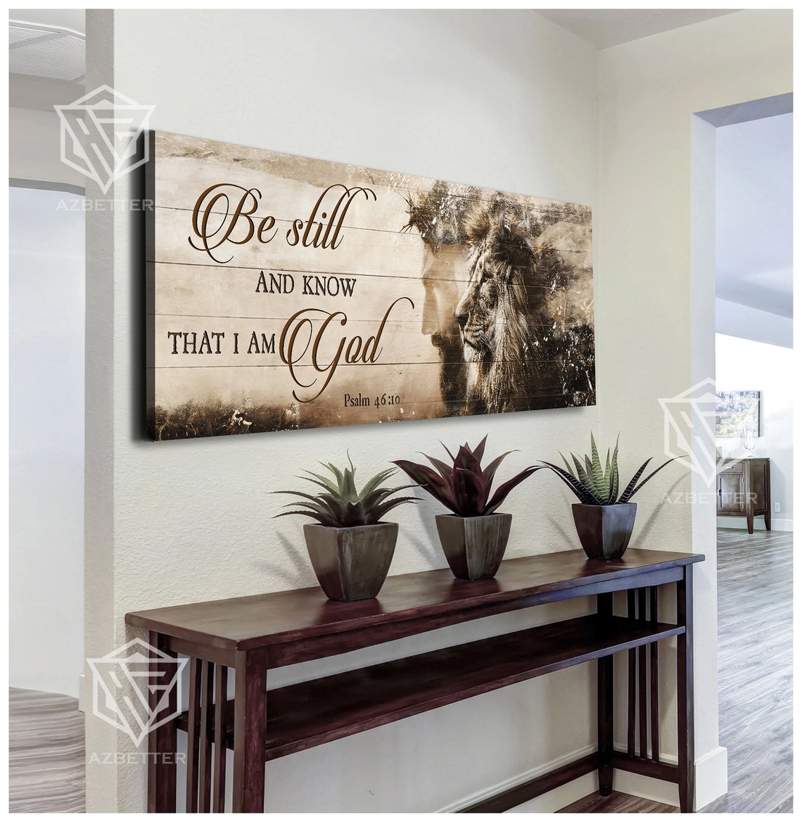 Be Still Psalm 46 10 Lion Of Judah Jesus Rustic Scripture Verse Poster - Image 5