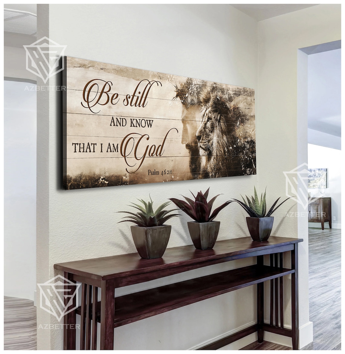 Let Your Faith Be Bigger Than Your Fear Lion Jesus Christian Poster - Image 2