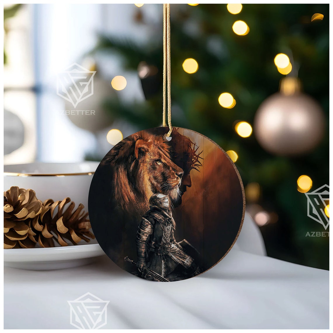 Armor Of God Knight Of Jesus Ceramic Ornament Lion Of Judad Christian Home Decor Jesus Lover Gift Religious Family Warrior Of Jesus - Image 3