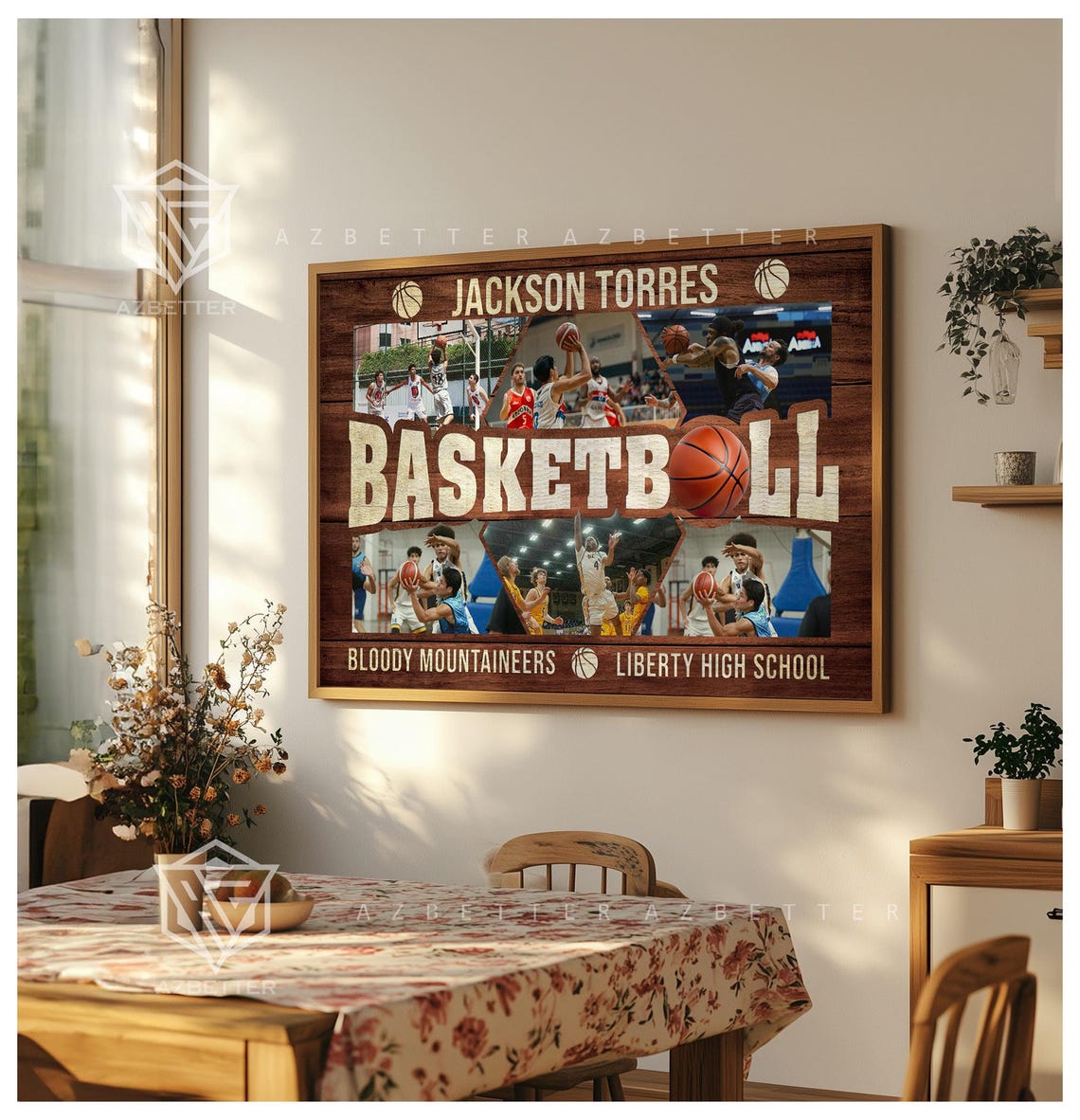 Personalized Basketball Photo Collage Custom Senior Night Gift Poster - Image 3