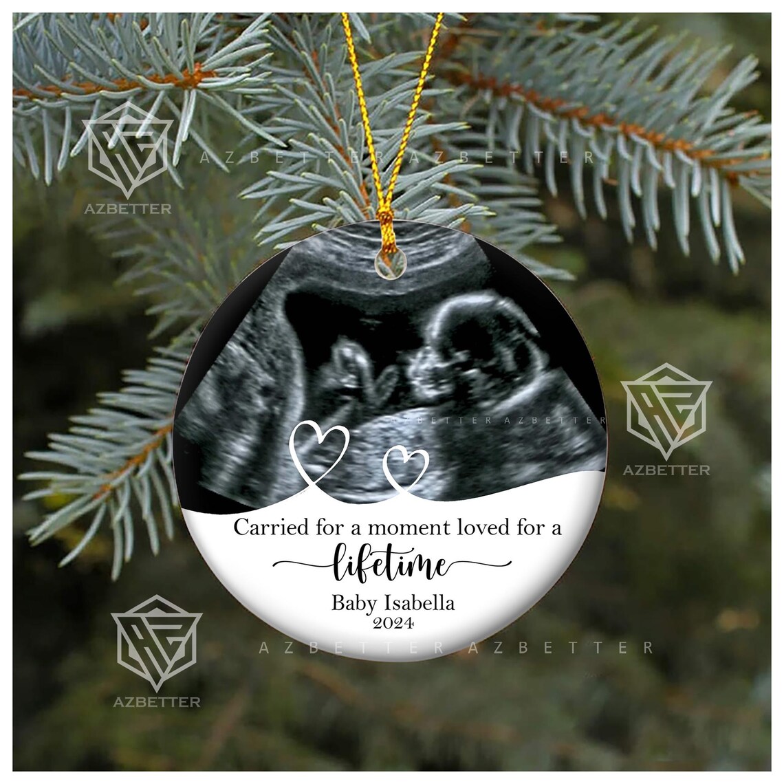 Carried For A Moment Baby Ultrasound Memorial Ornament Poster - Image 2