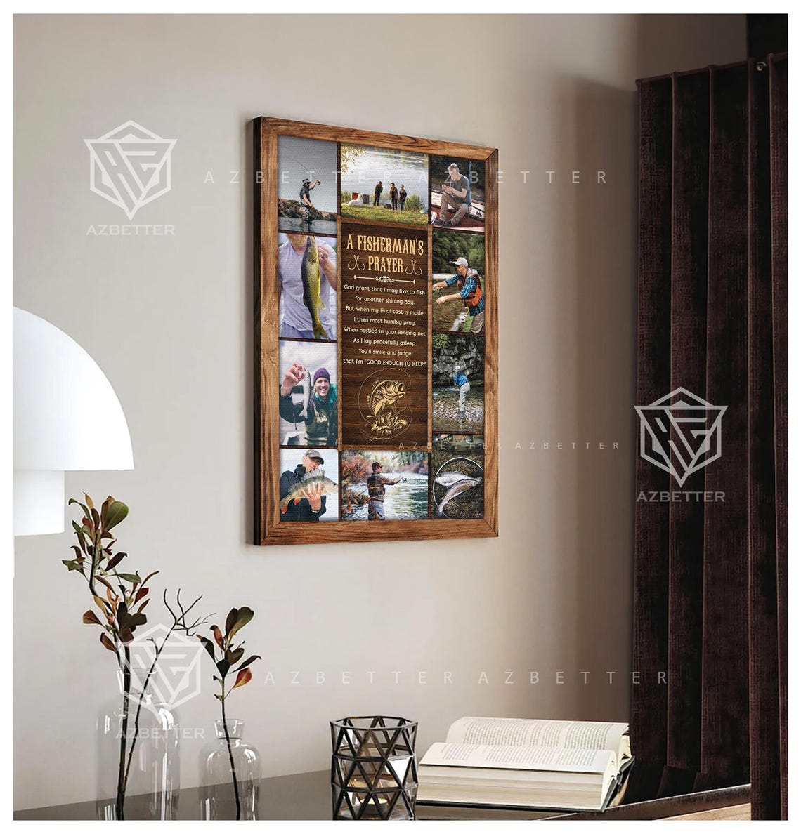 A Fisherman's Prayer Photo Collage Tribute Gift For Anglers Poster - Image 2
