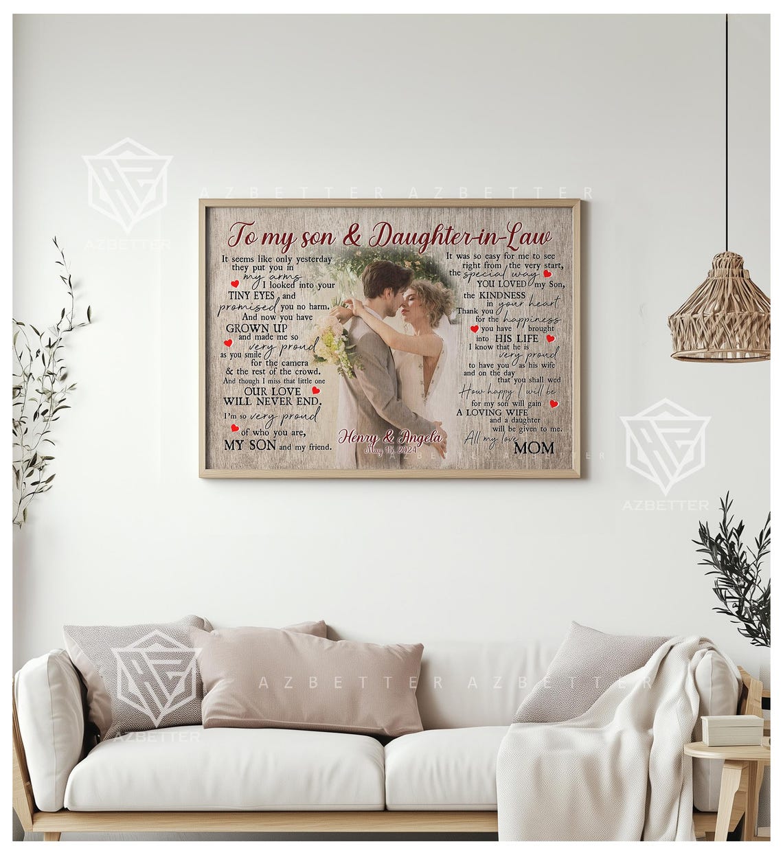 Personalized Wedding Gifts For Son On Wedding Day Custom Wedding Anniversary Gift For Daughter In Law Son Wedding Gift From Parents - Image 4