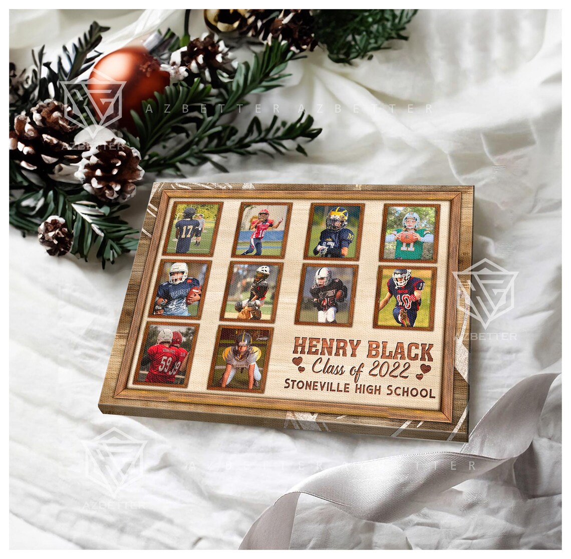 Henry Black Class of 2022 Football Photo Collage Sign Poster - Image 2