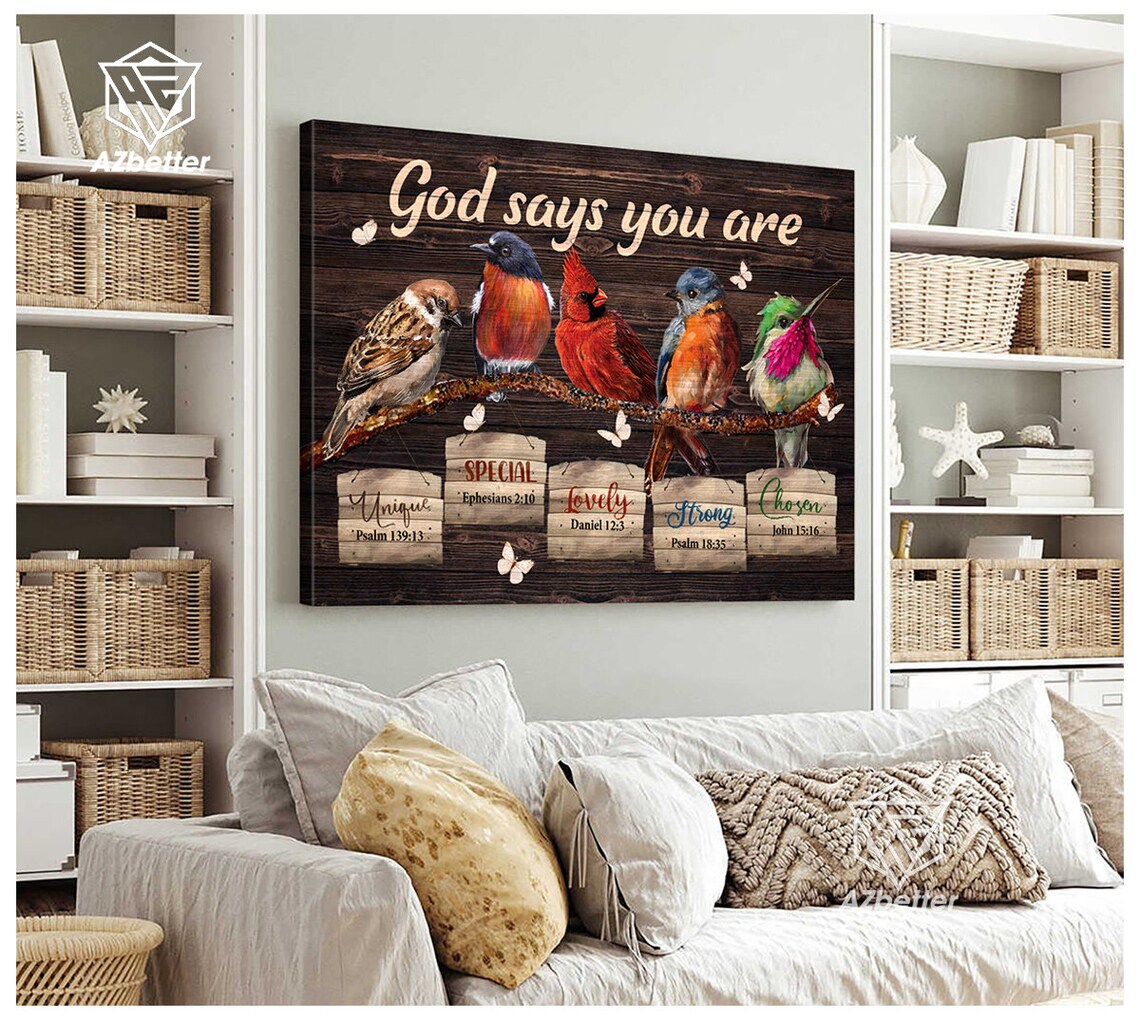 God Says You Are Birds on Branch Unique Special Lovely Strong Chosen Poster - Image 5