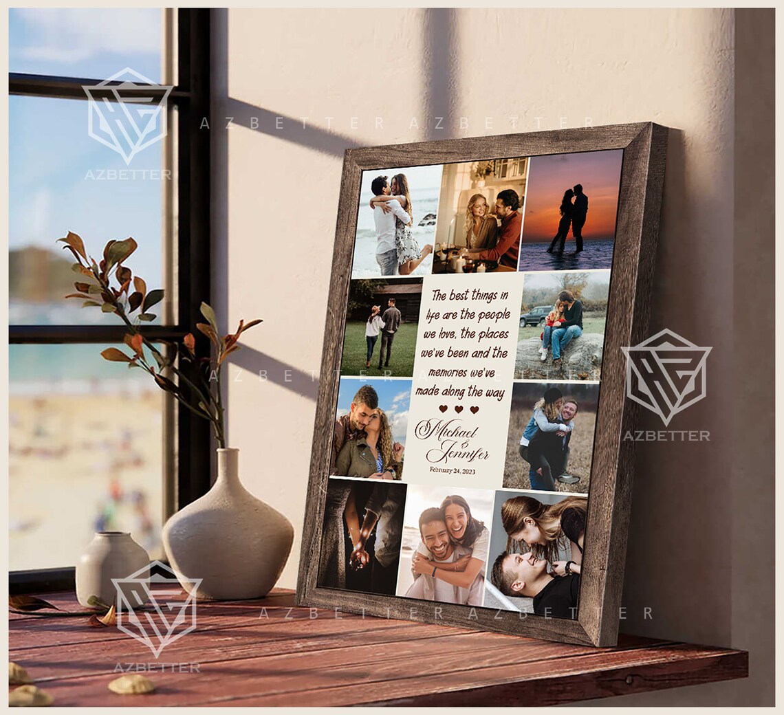 The Best Things In Life Couple Photo Collage Anniversary Love Poster - Image 5