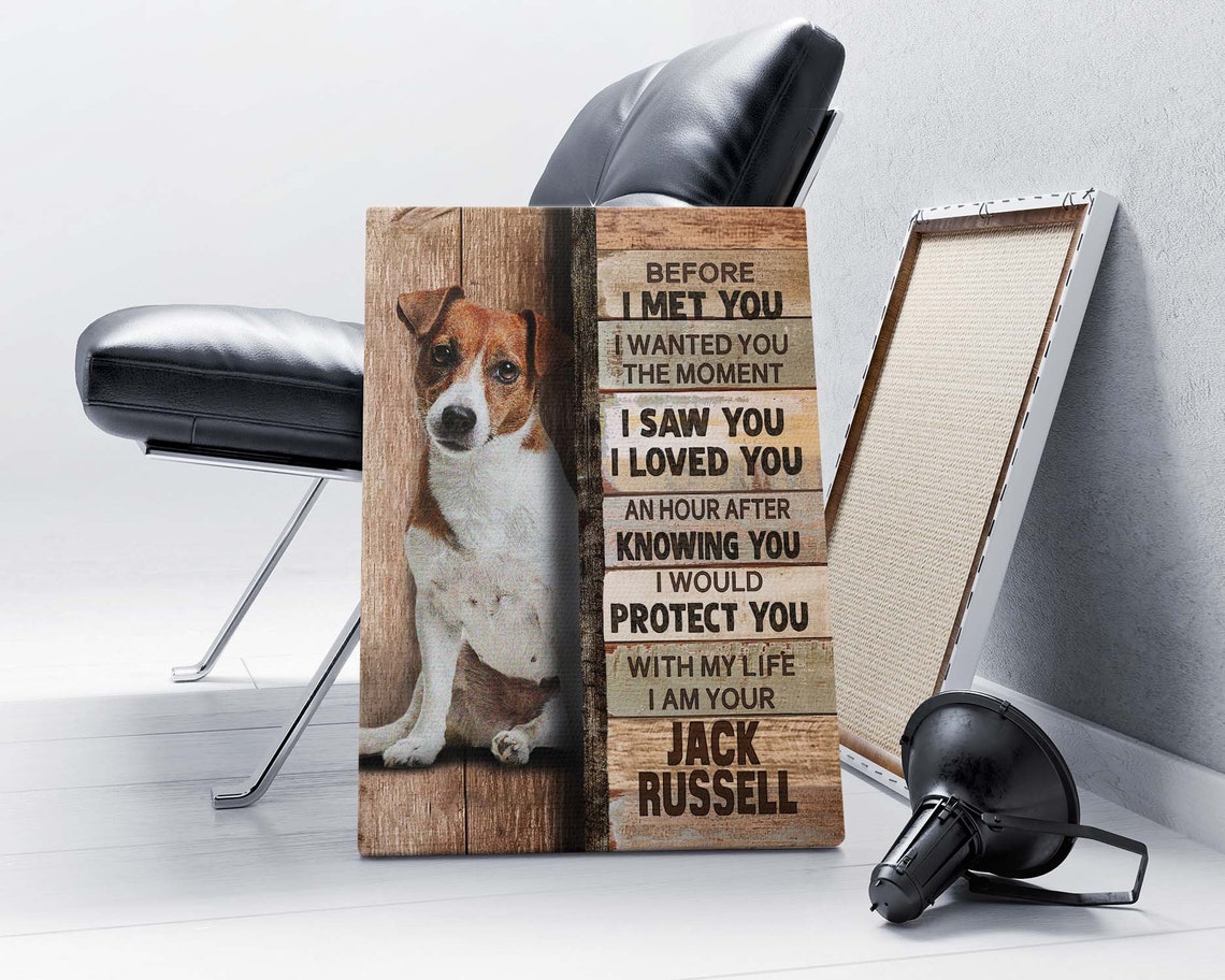Jack Russell Terrier Before I Met You Pledge Rustic Plank Poster - Image 5