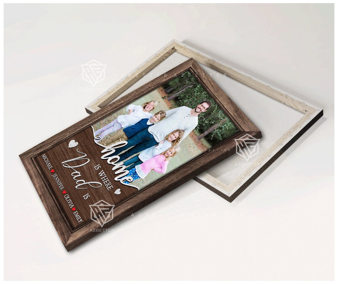 Personalized Home Is Where Dad Is, Father's Day Gift - Image 3