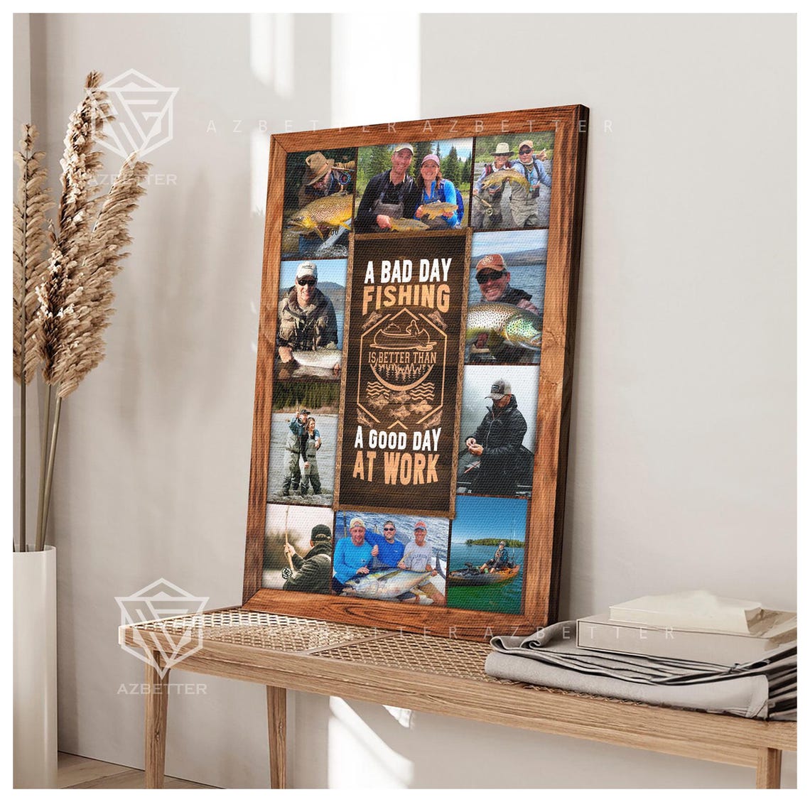 A Bad Day Fishing Beats A Good Day At Work Photo Collage Poster - Image 4