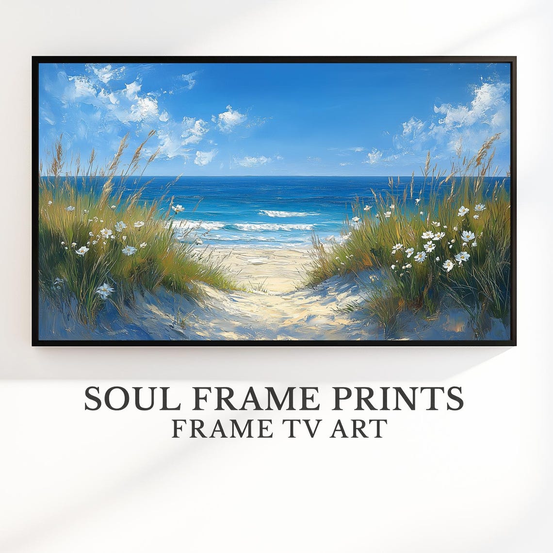 Beach Dune Path to the Ocean Oil Painting Coastal Summer Poster