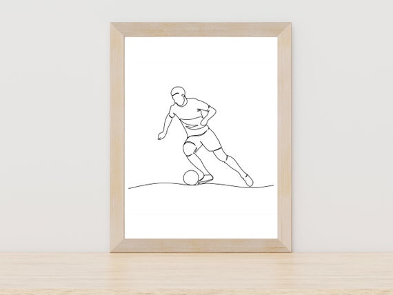 Soccer Line Art Boys Room Football Wall Decor Minimalist Soccer Sport Print Soccer Gift Football Gift Sport Lover Wall Decor