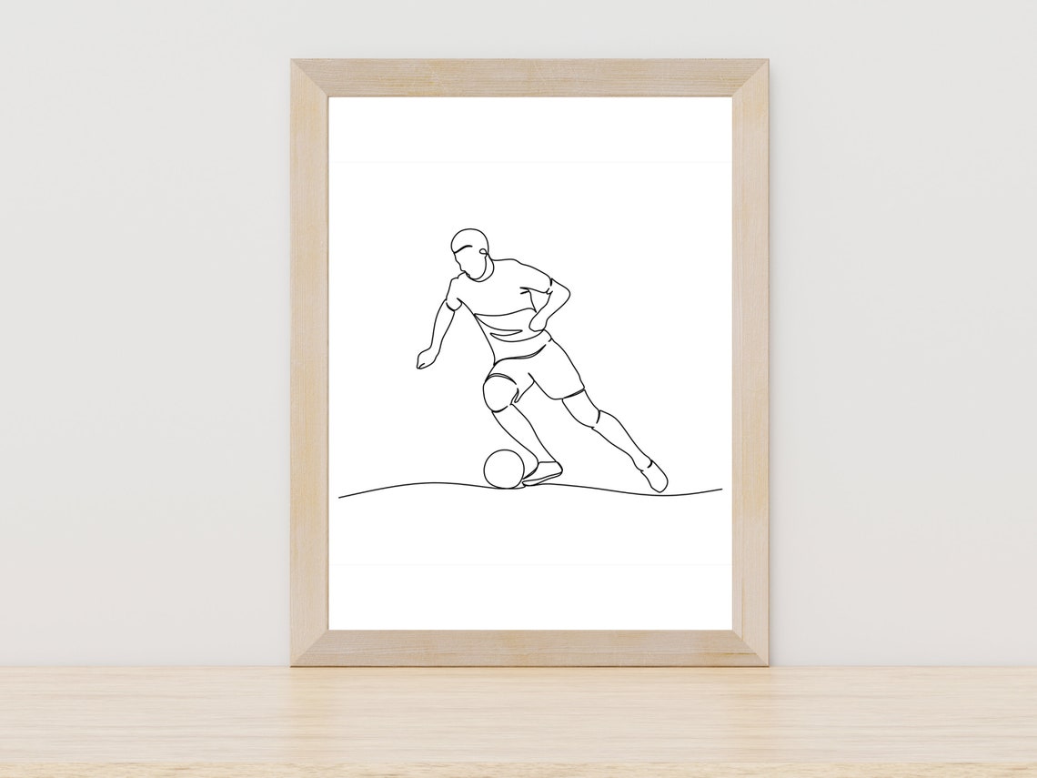 Soccer Line Art Boys Room Football Wall Decor Minimalist Soccer Sport Print Soccer Gift Football Gift Sport Lover Wall Decor