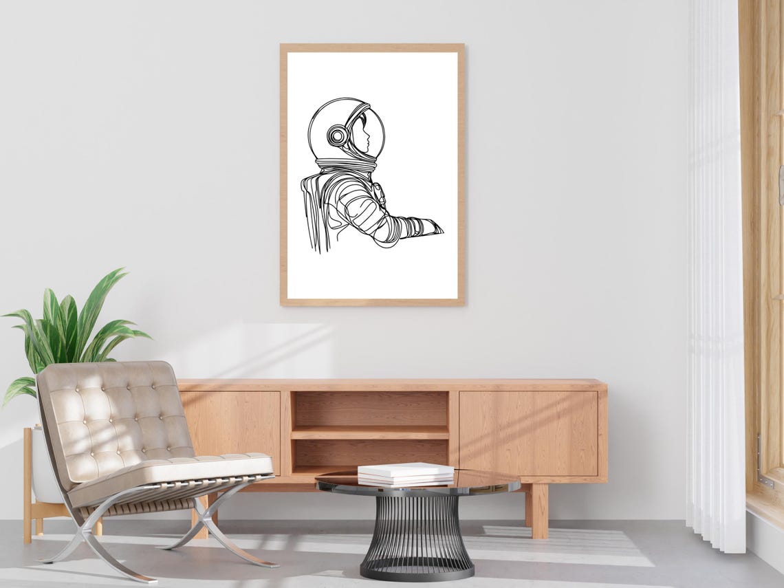 Astronaut Continuous One-Line Art Print - Image 4