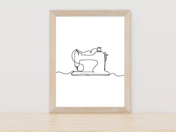 Sewing Machine Line Art, Sewing Poster Print