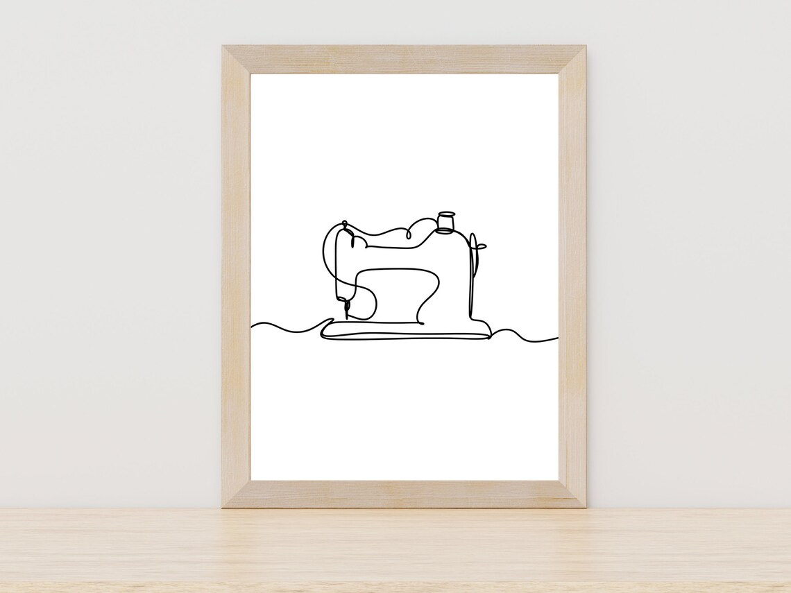 Sewing Machine Line Art, Sewing Poster Print