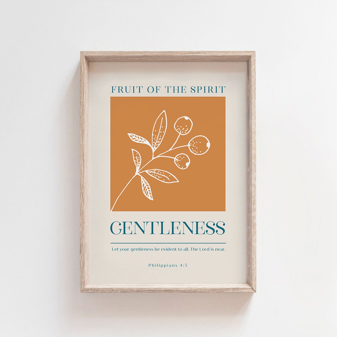 Fruit of the Spirit Gentleness Philippians 4:5 Botanical Art Print - Image 3
