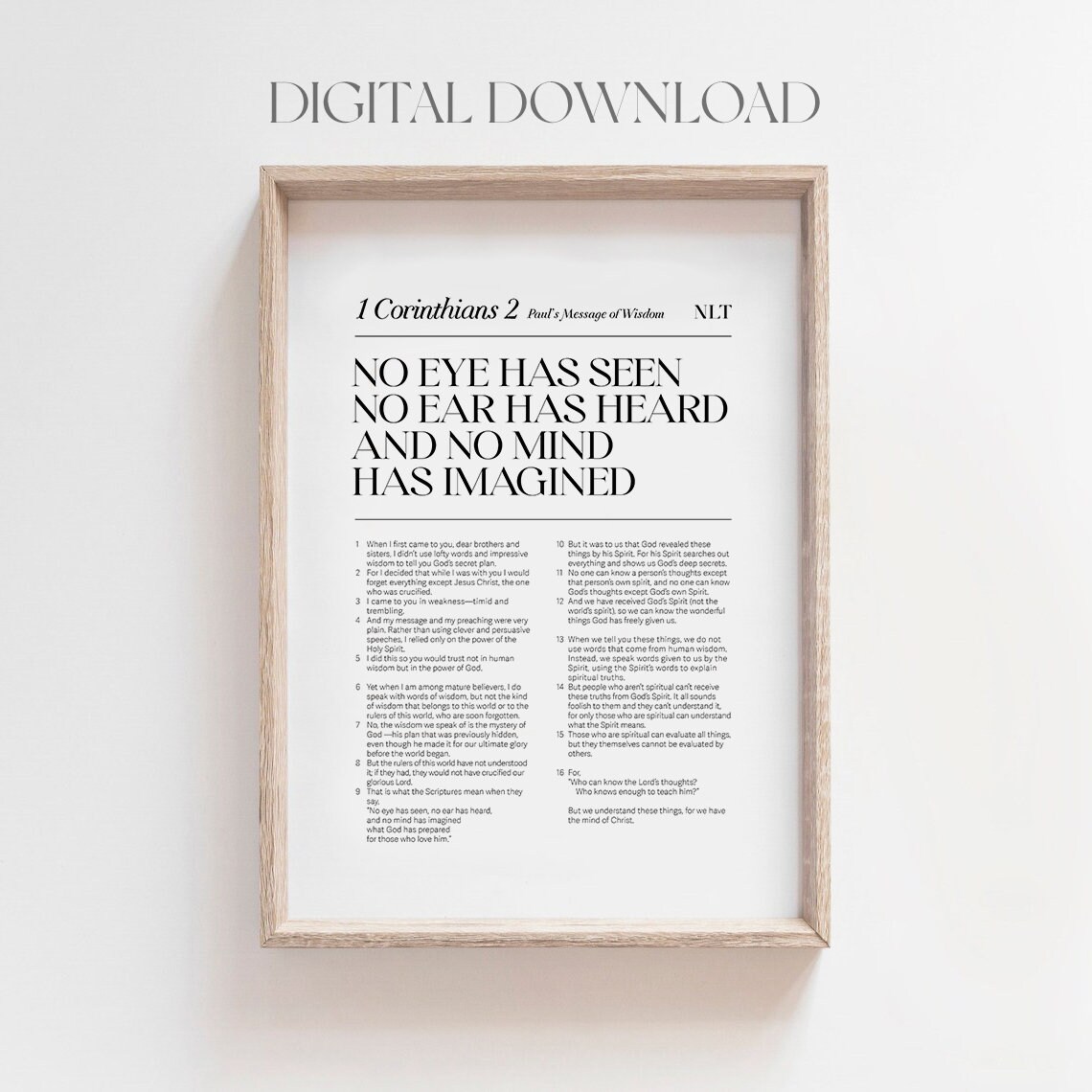 1 Corinthians 2 Bible Verse Christian Art Print - Image 3