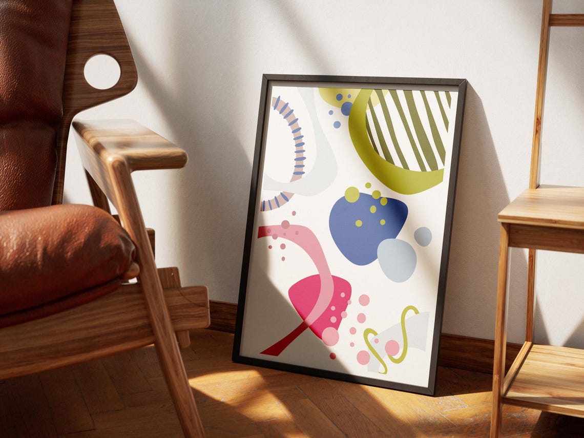 Colorful Geometric Abstract Art Print Modern Minimalist Home Decor