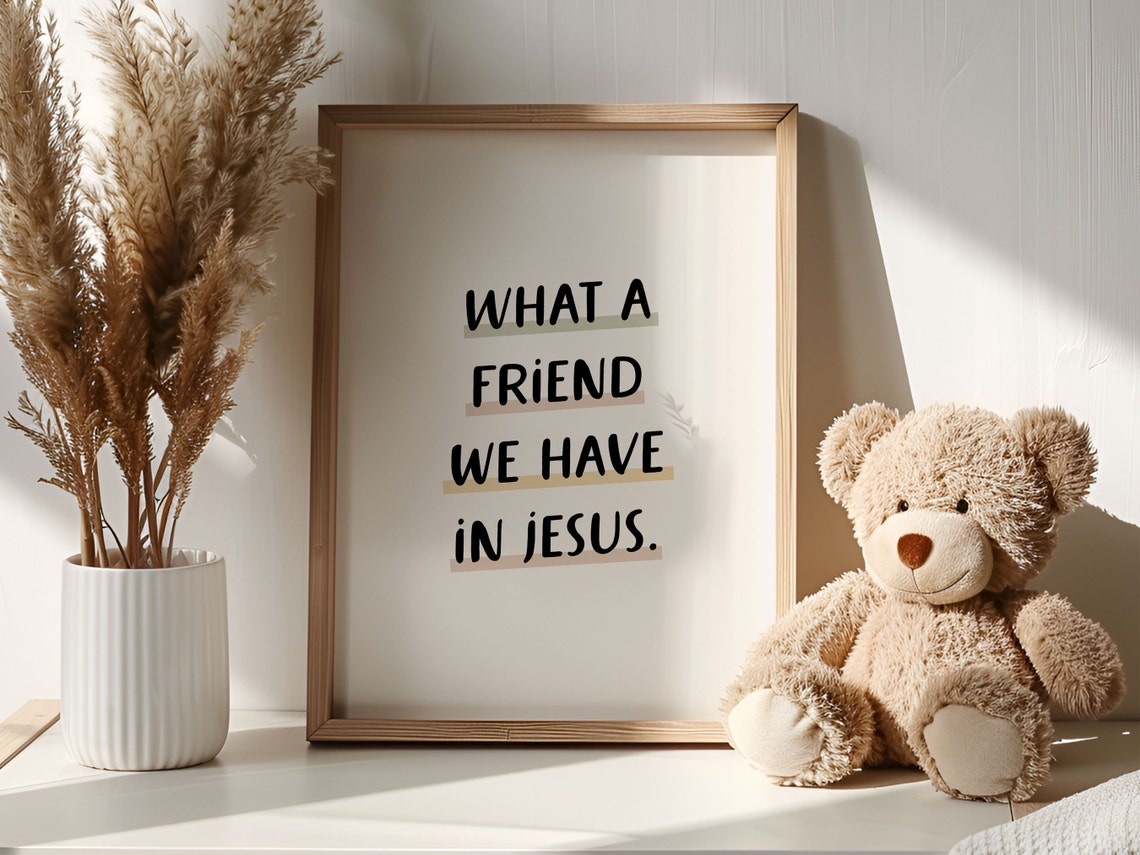 What A Friend We Have In Jesus Playful Pastel Hymn Bible Poster - Image 6