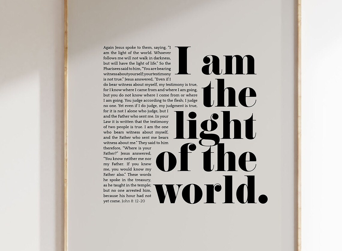 John 8:12 Scripture Verse Christian Wall Art Print - Image 4