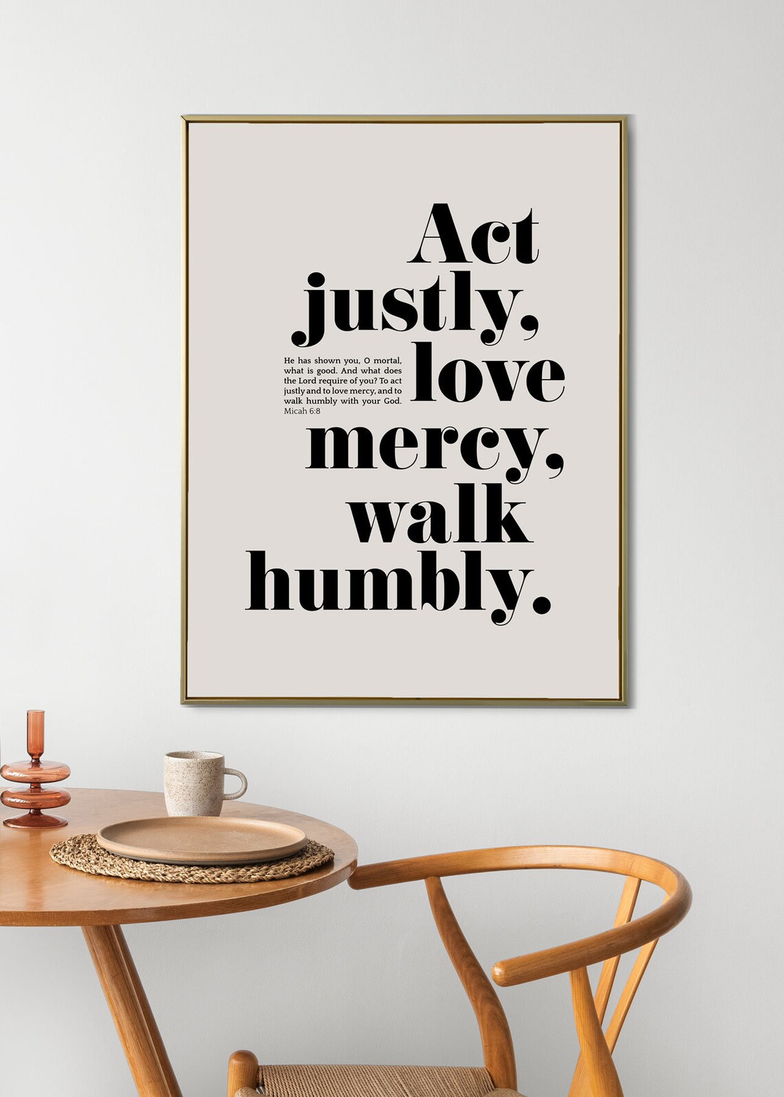 Act Justly Love Mercy Micah 6:8 Bible Verse Art Print - Image 3