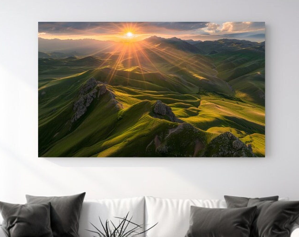 Sunrise In Mountains Print Picture Home Decor Wall Art Gift Nature Design Room Decor Wall Hangings