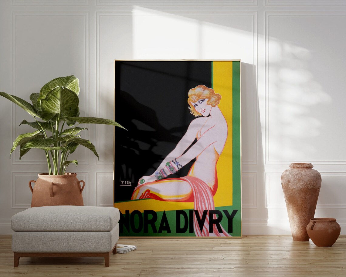 Art Deco Woman Portrait Art Print, Flapper Decor