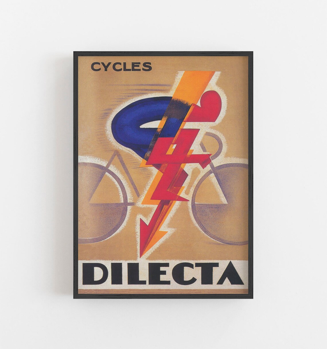 Vintage French Bicycle Art Print, Art Deco Cyclist