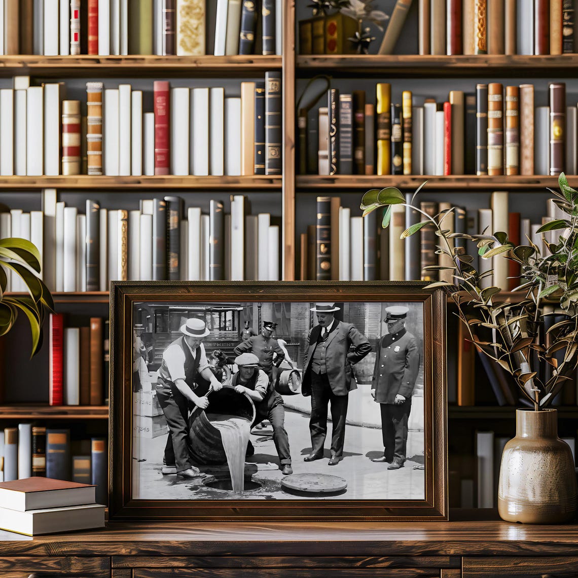 Prohibition Era Beer Raid Vintage Black And White Historic Photo Print - Image 4