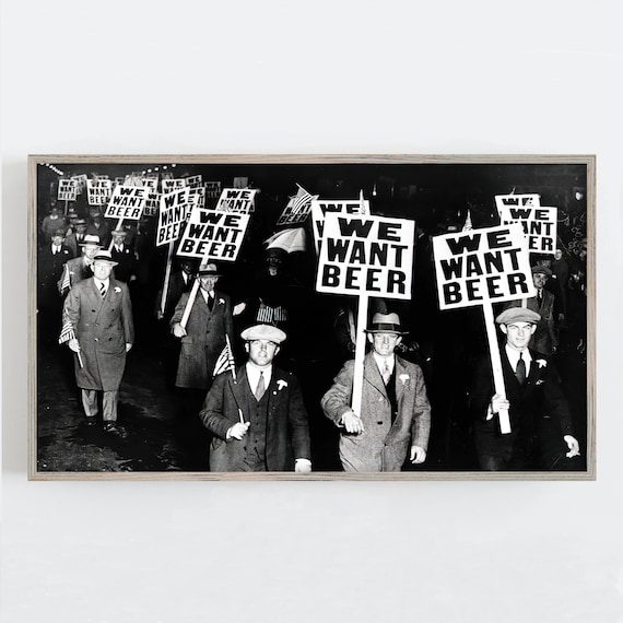 Prohibition Beer Wall Art, Vintage Bar Poster