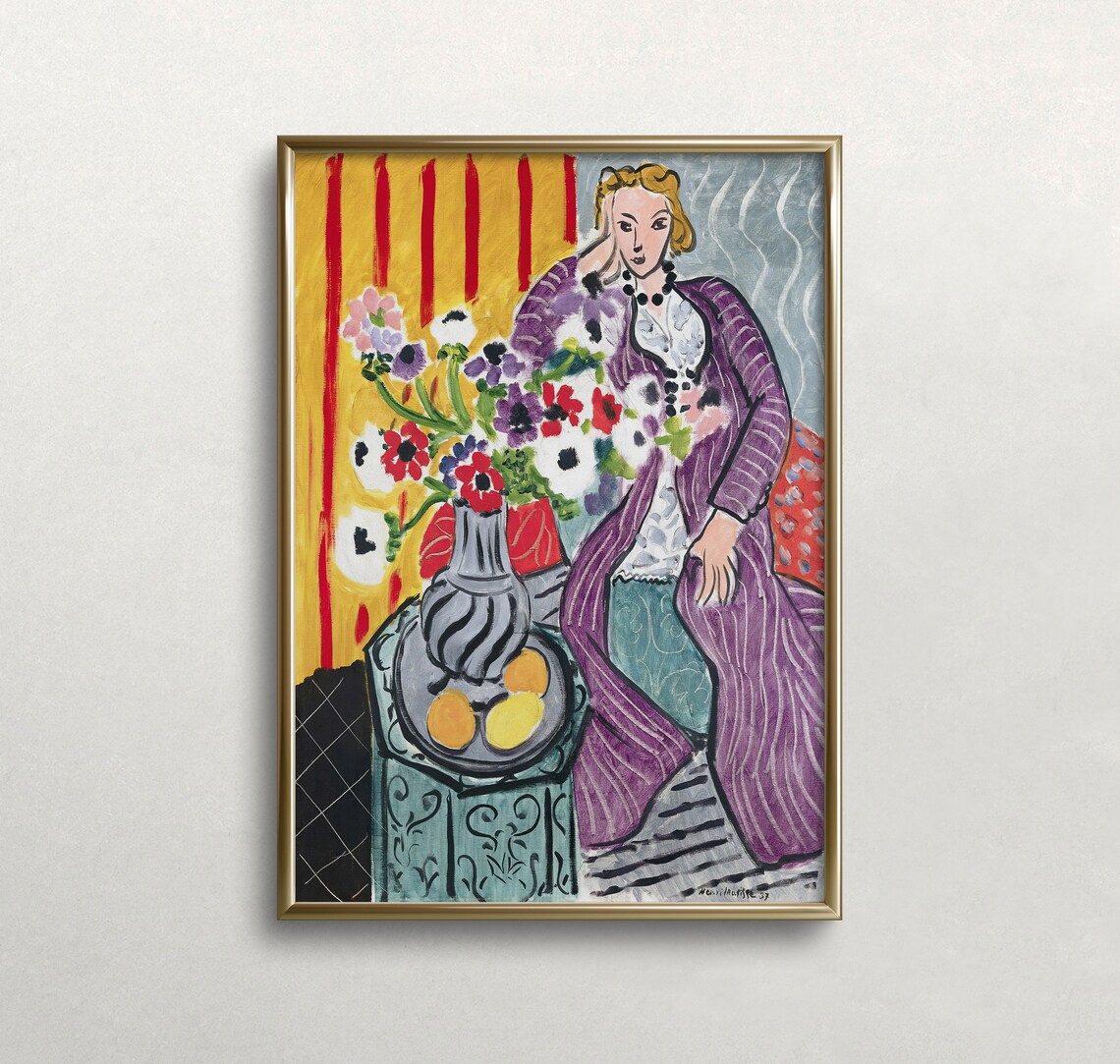 Matisse Woman In Purple Robe Vintage Art Print
