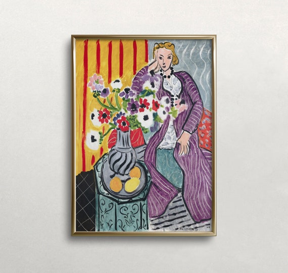 Matisse Woman In Purple Robe Vintage Art Print