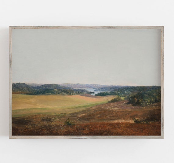 Vintage Landscape Art Farmhouse Decor Vintage Wall Art Muted Neutral Colors Antique Wall Decor Wall Art 40