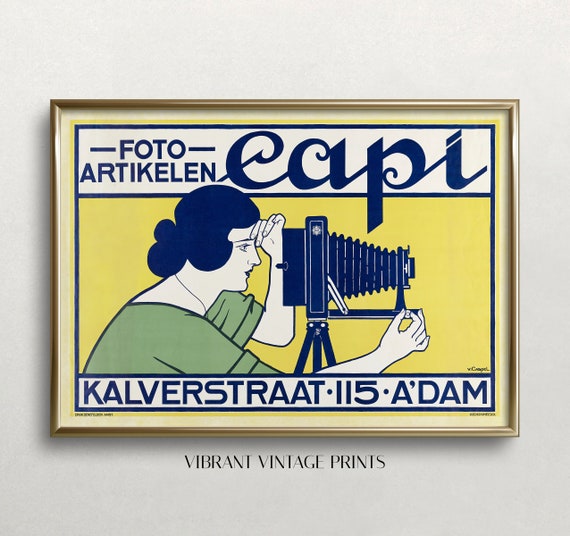 Victorian Woman With Camera, Art Nouveau Poster