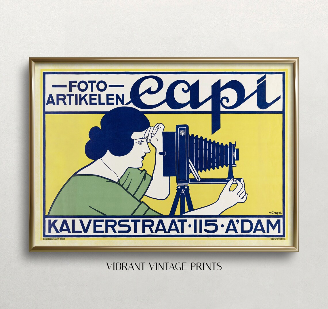 Victorian Woman With Camera, Art Nouveau Poster