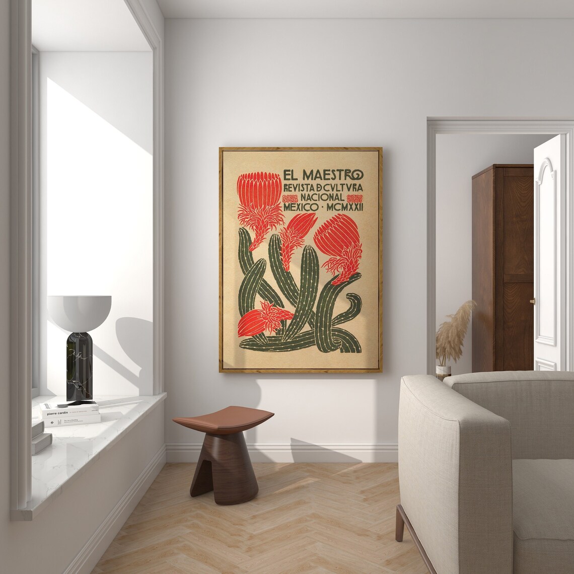 Mexico Cactus Vintage Boho Wall Decor Art Print