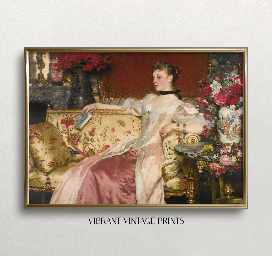Woman Portrait Vintage Art Print, Antique Decor