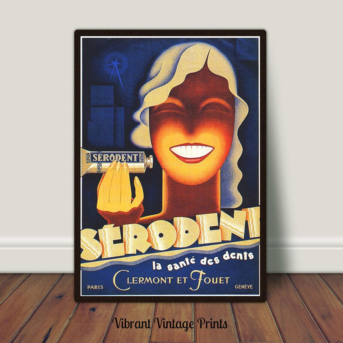 Toothpaste Vintage Art Deco Woman Portrait Poster