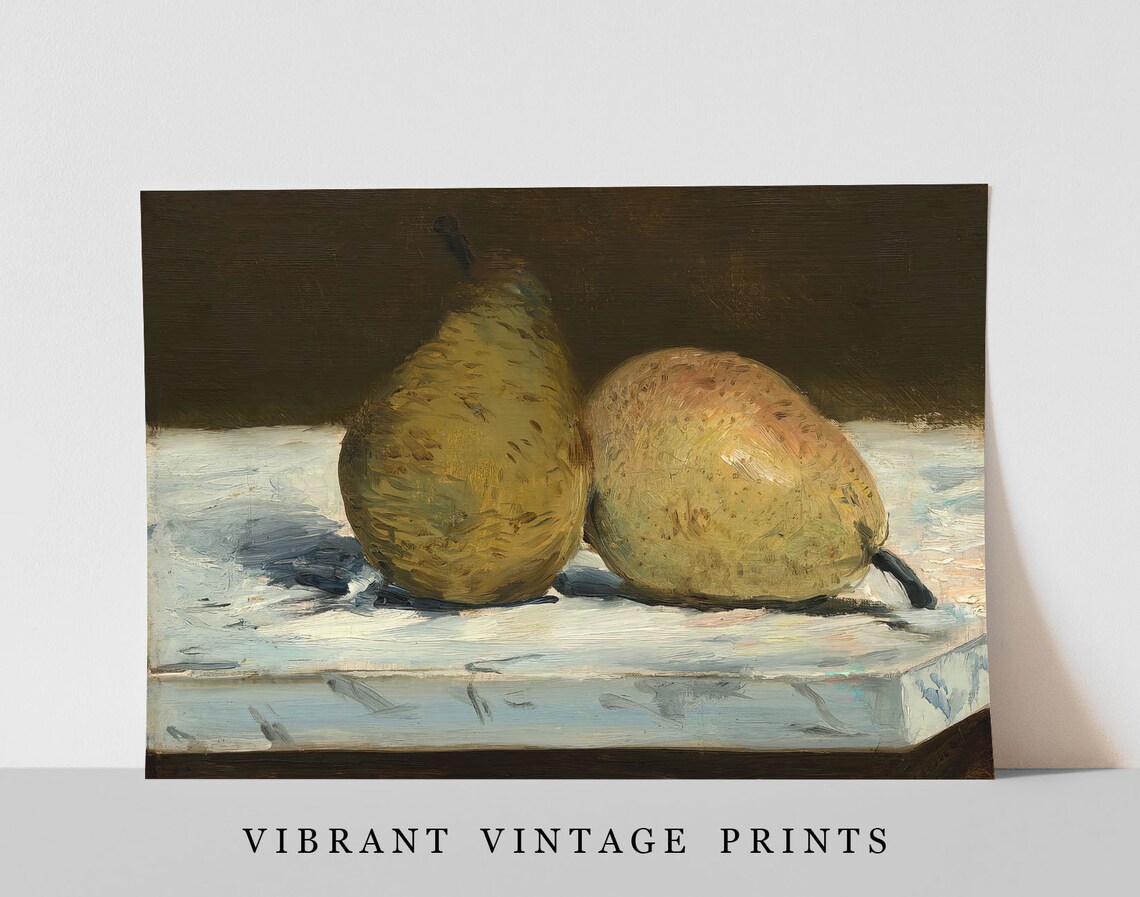 Vintage Pears Art Print, Antique Kitchen Decor - Image 3