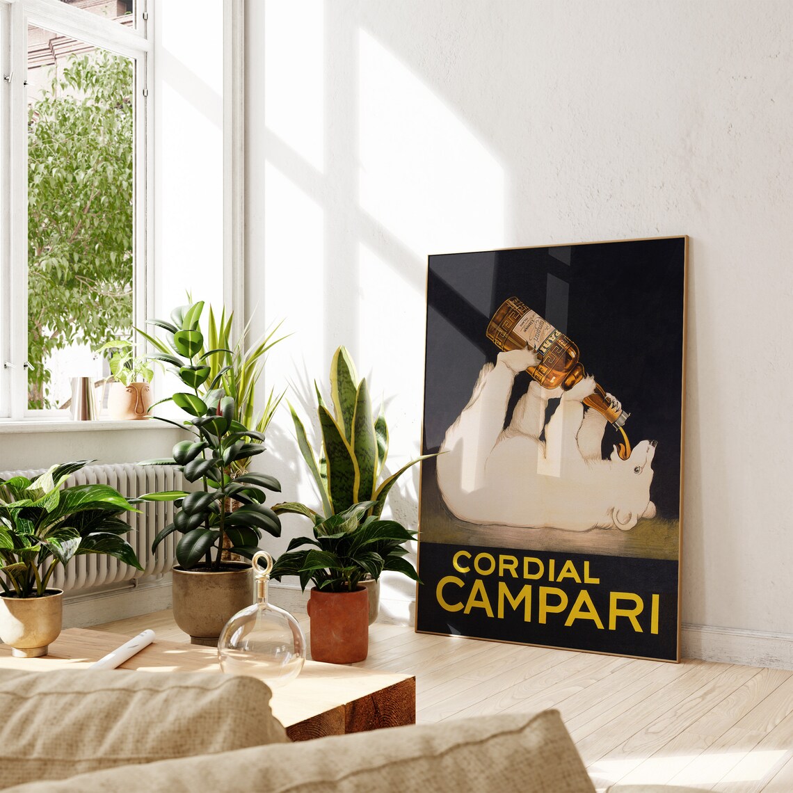 Cordial Campari Vintage Advertising Poster with Polar Bear Drinking from Bottle - Image 2