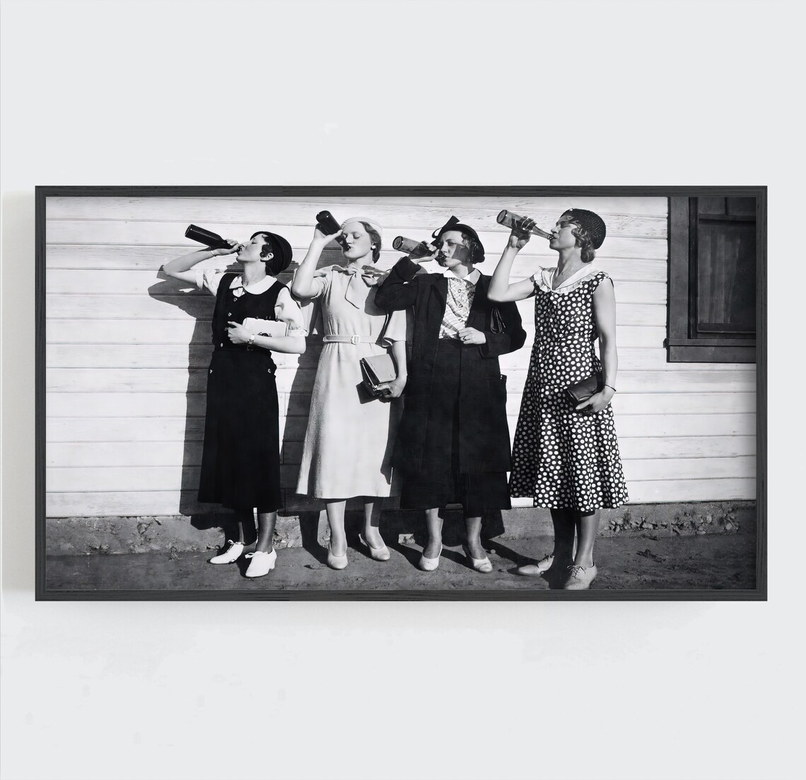 Women Drinking Beer, Vintage Bar Wall Art Print - Image 3